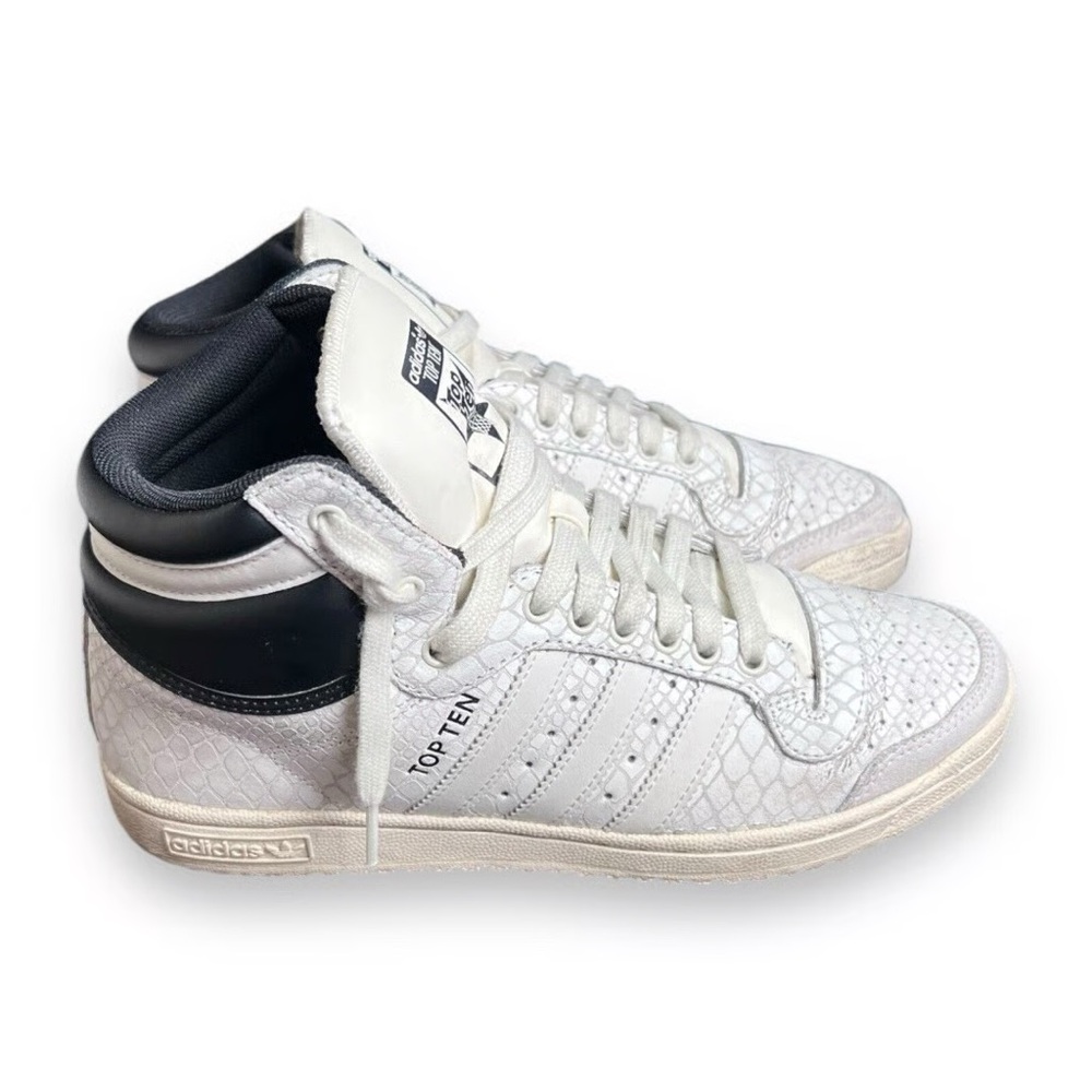 Adidas Top Ten Hi Python Snake Print Sneakers – White/Black